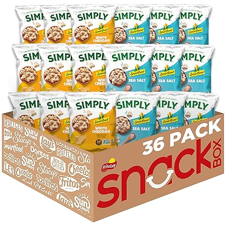 Smartfood Simply Variety Pack, White Cheddar and Sea Salt 0.5oz (36 Count)
