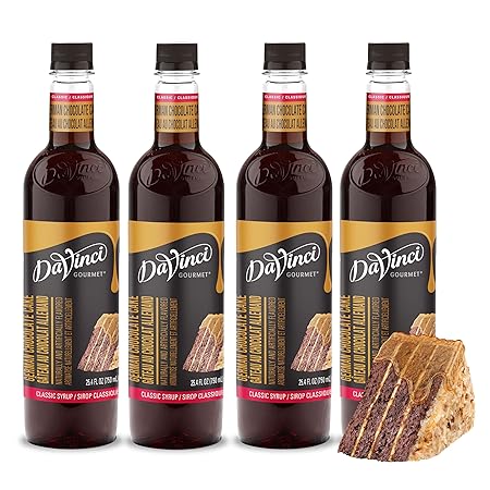 DaVinci Gourmet Classic German Chocolate Cake Syrup, 25.4 Fluid Ounces (Pack of 4)