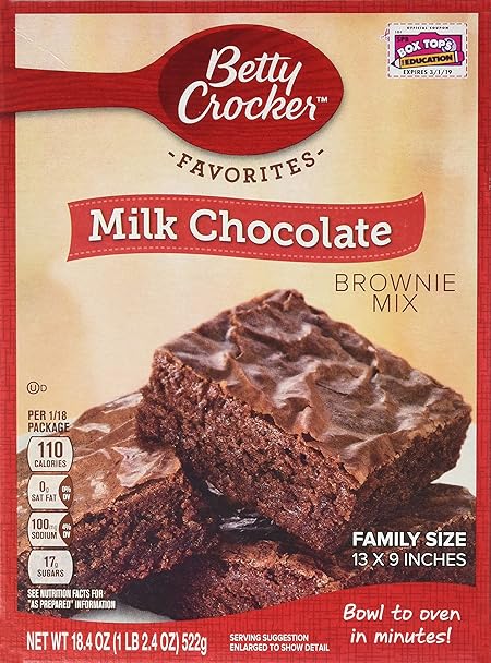 Betty Crocker Milk Chocolate Brownie Mix 18.4oz. (Pack of 4 Boxes)