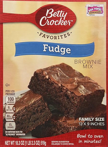 Betty Crocker Fudge Brownie Mix Family Size 18.3oz. (Pack of 4)