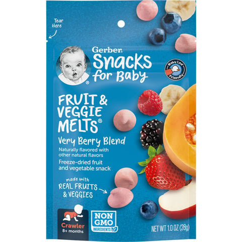 Gerber Fruit & Veggie Melts Baby Snack Very Berry Blend Bag