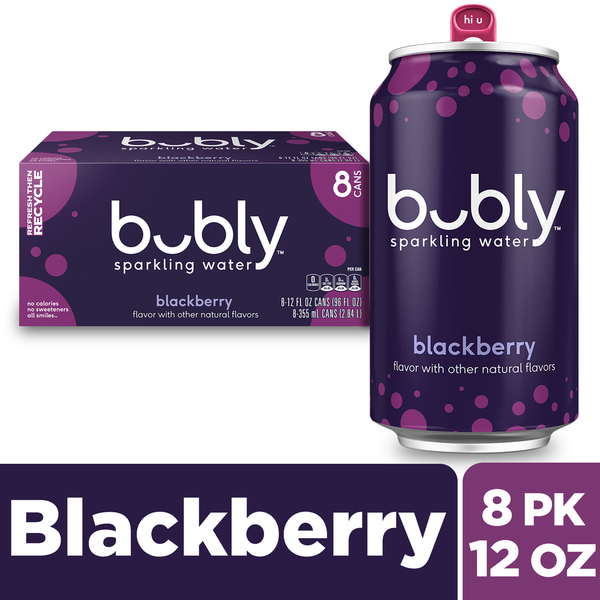 bubly Sparkling Water, Blackberry - Pack