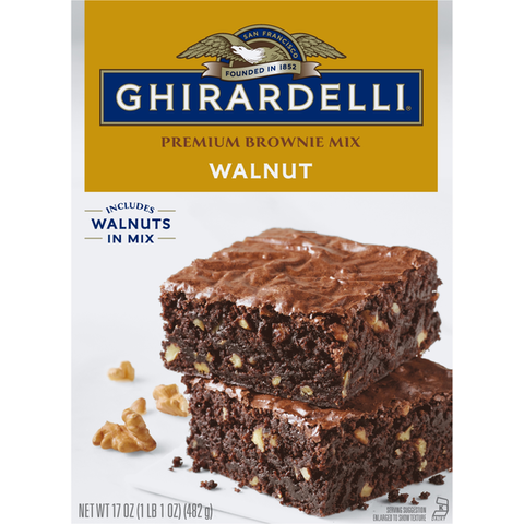 Ghirardelli Brownie Mix, Premium, Walnut
