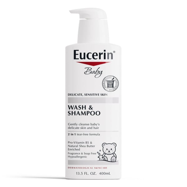 Eucerin Unscented Shampoo And Body Wash, Tear Free Shampoo And Wash