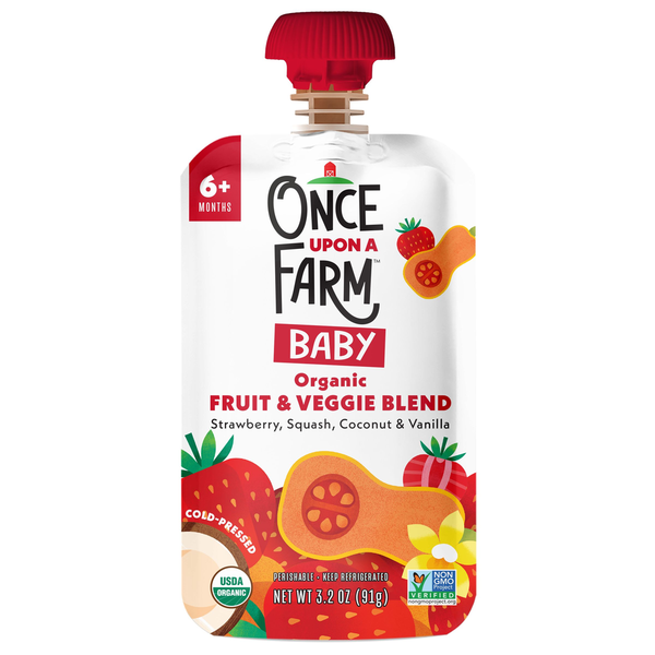Once Upon a Farm Strawberry, Squash, and Coconut Baby Food Pouch