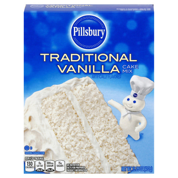 Pillsbury Traditional Vanilla Flavored Cake Mix, 15.25 oz