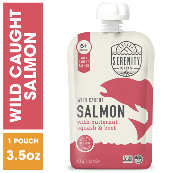 Serenity Kids Wild Caught Salmon with Organic Vegetables Baby Food Pouch