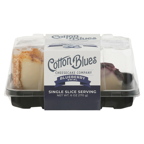 Cotton Blues Cheesecake Company Cheesecake, Blueberry Swirl, Single Slice Serving
