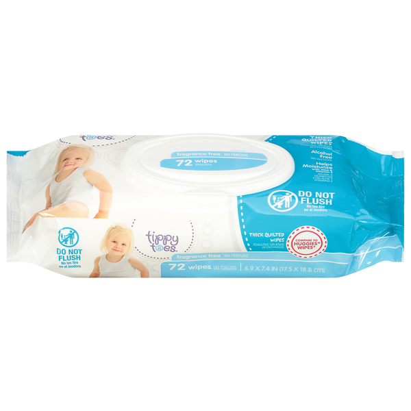 Tippy Toes By TopCare BabySoft Baby Wipes Fragrance Free