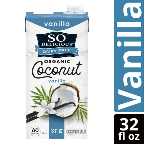 So Delicious Dairy Free Shelf-Stable Coconut Milk, Vanilla, Vegan, Non-GMO Project Verified, 1 Quart