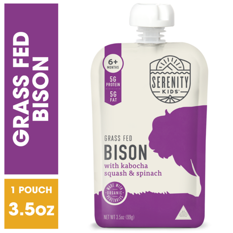 Serenity Kids Grass Fed Bison with Organic Vegetables Baby Food Pouch