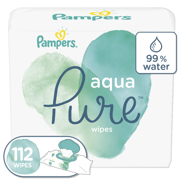 Pampers Aqua Pure Sensitive Baby Wipes 2X Pop-Top