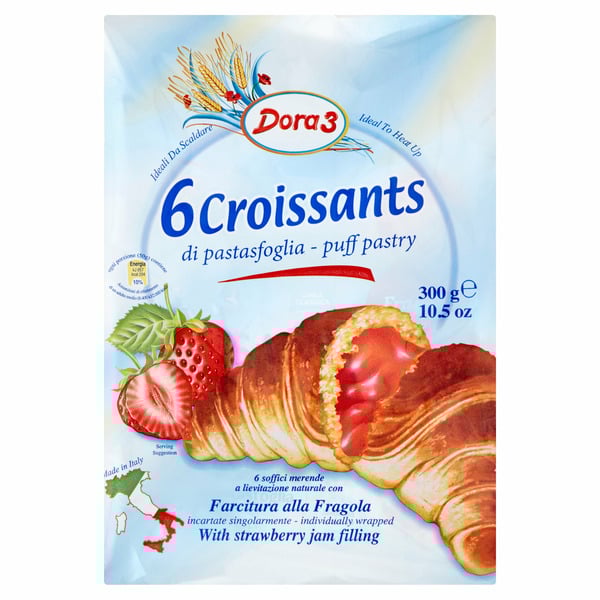 Dora 3 Puff Pastry With Strawberry Jam Filling Croissants
