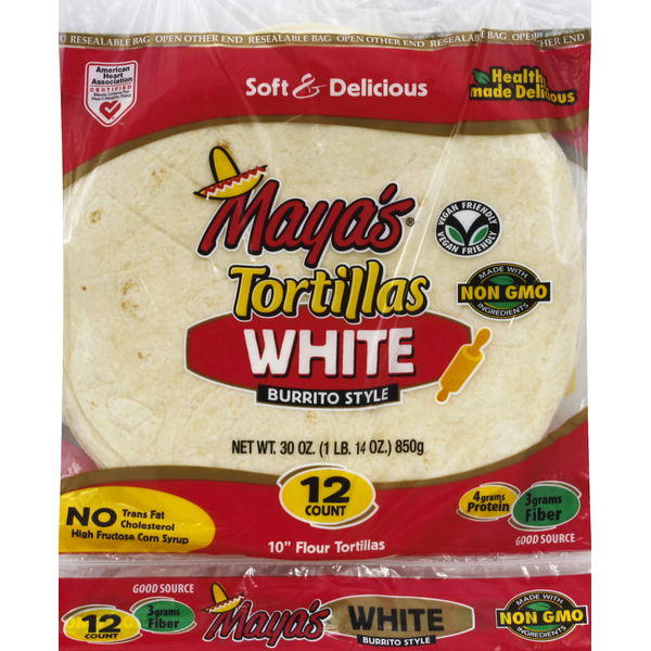 Maya's Tortillas, White, Burrito Style