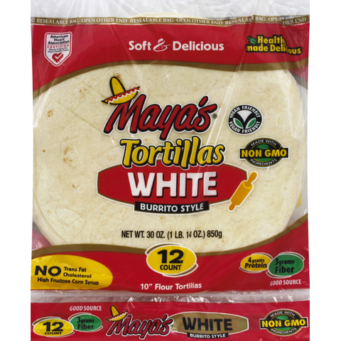 Maya's Tortillas, White, Burrito Style