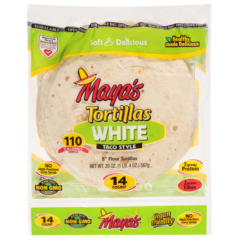 Maya's Tortillas, White, Taco Style