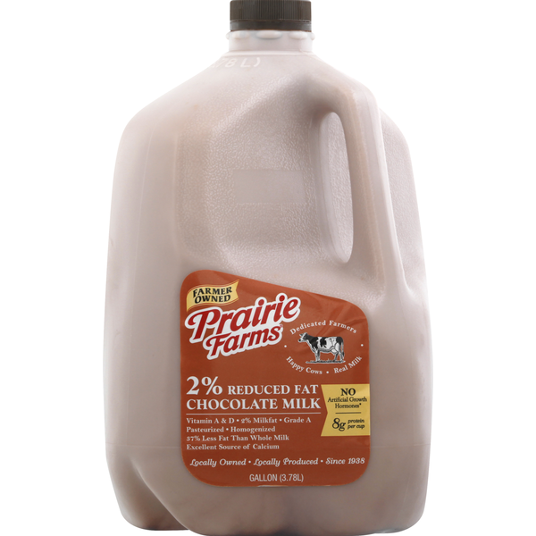 Prairie Farms Milk, 2% Reduced Fat, Vitamin A & D, Chocolate