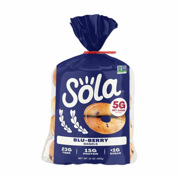 SOLA Blu-Berry Bagels, Non-GMO, No Added Sugar