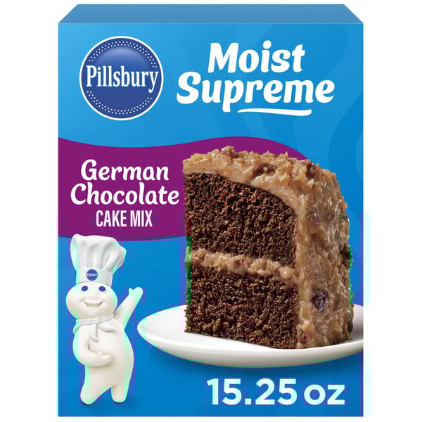 Pillsbury Moist Supreme German Chocolate Cake Mix, 15.25 oz Box