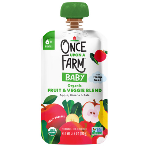Once Upon a Farm Apple, Banana, and Kale Organic Baby Food Pouch