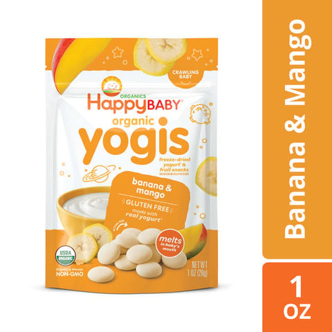 Happy Baby Organics Organics Organic Yogis Freeze-Dried Yogurt & Fruit Snacks Banana Mango 1 oz UNIT
