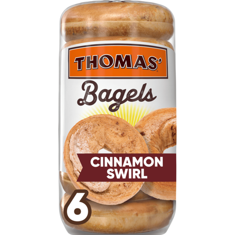 Thomas’ 6 count, Cinnamon Swirl Bagels