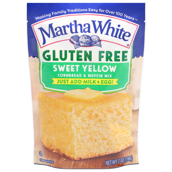 Martha White Sweet Yellow Gluten Free Cornbread Mix, 7 Oz Pouch