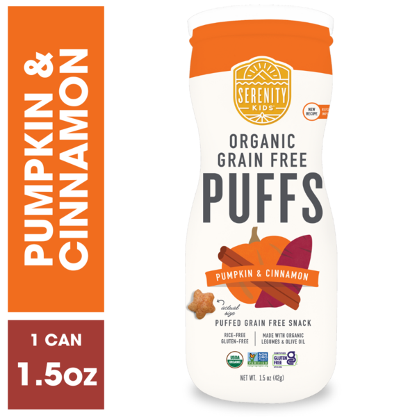 Serenity Kids Organic Grain Free Puffs, Pumpkin & Cinnamon