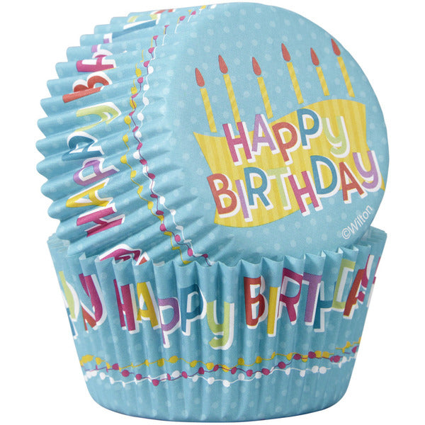 Wilton Happy Birthday Cupcake Liners, 50-Count