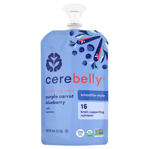 Cerebelly Baby Puree, Organic, Purple Carrot Blueberry, Smoothie-Style