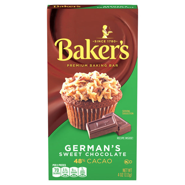 Baker's German's Sweet Chocolate Premium Baking Bar with 48% Cacao