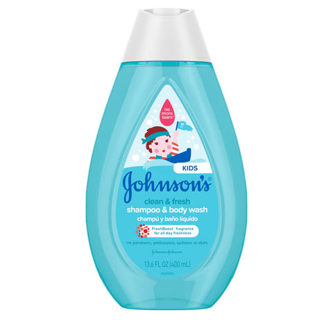 Johnson's Johnson's Clean & Fresh Kids' 2-in-1 Shampoo & Body Wash, 13.6 fl oz