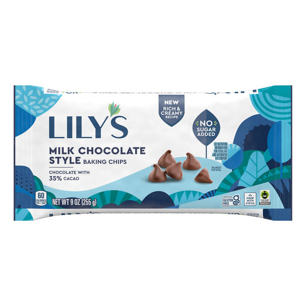 Lily's Milk Chocolate Style No Sugar Added Baking Chips