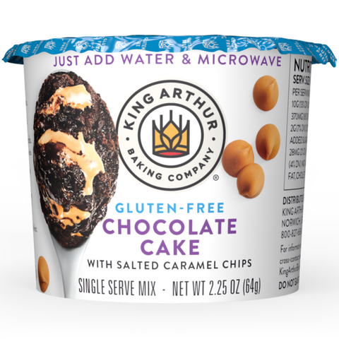 King Arthur Baking Company Gluten-Free Single Serve Chocolate Cake With Salted Caramel Chips, Non-GMO