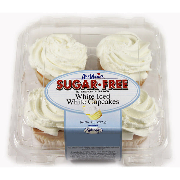Ann Marie's Sugar Free, White Iced White Cupcakes