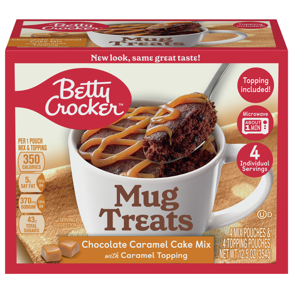 Betty Crocker Cake Mix, with Caramel Topping, Chocolate Caramel, Mug Treats