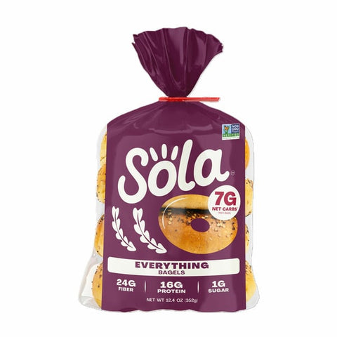 SOLA Everything Bagels, High Protein, Zero Added Sugar