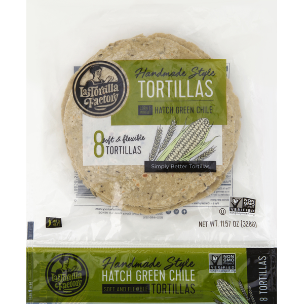 La Tortilla Factory Tortillas, Hatch Green Chile, Handmade Style