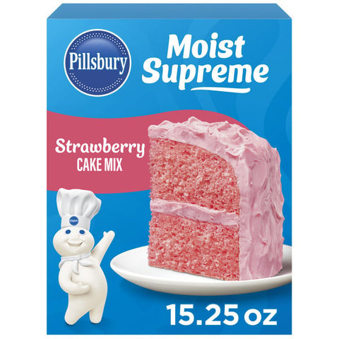 Pillsbury Moist Supreme Strawberry Cake Mix, 15.25 oz Box