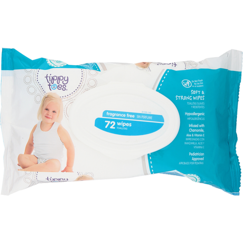 Tippy Toes Wipes, Fragrance Free