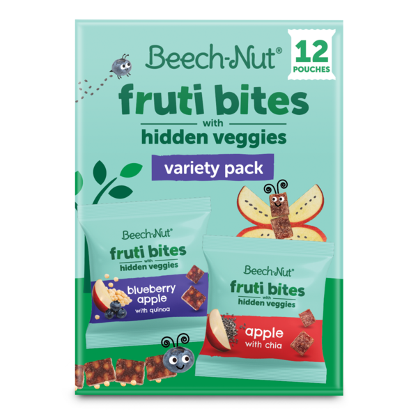 Beech-Nut Fruti Bites Toddler Snack with Hidden Veggies, Fruit Snack Variety Pack, 12 Pack