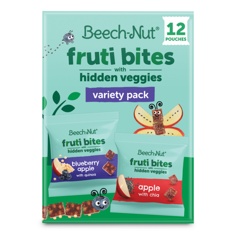 Beech-Nut Fruti Bites Toddler Snack with Hidden Veggies, Fruit Snack Variety Pack, 12 Pack