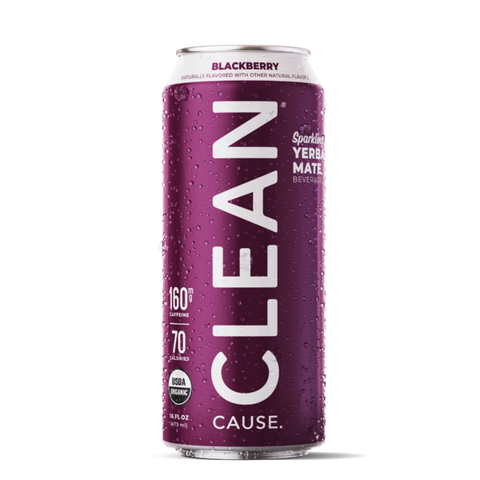 CLEAN Cause Sparkling Organic Yerba Mate, Blackberry