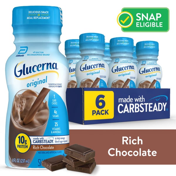 Glucerna Diabetes Nutritional Shake Rich Chocolate Ready-To-Drink Bottles