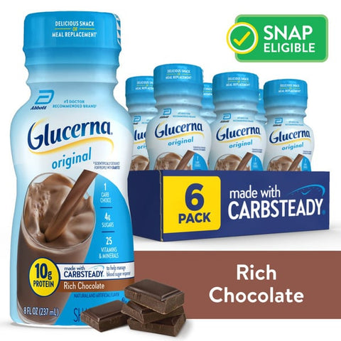 Glucerna Diabetes Nutritional Shake Rich Chocolate Ready-To-Drink Bottles