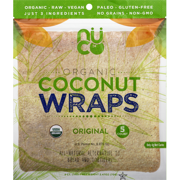 NUCO Coconut Wraps, Organic, Original