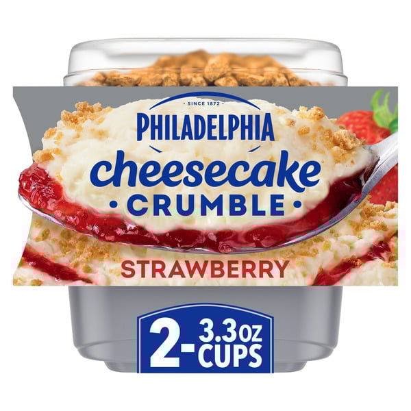 Philadelphia Strawberry Cheesecake Desserts with Graham Crumble