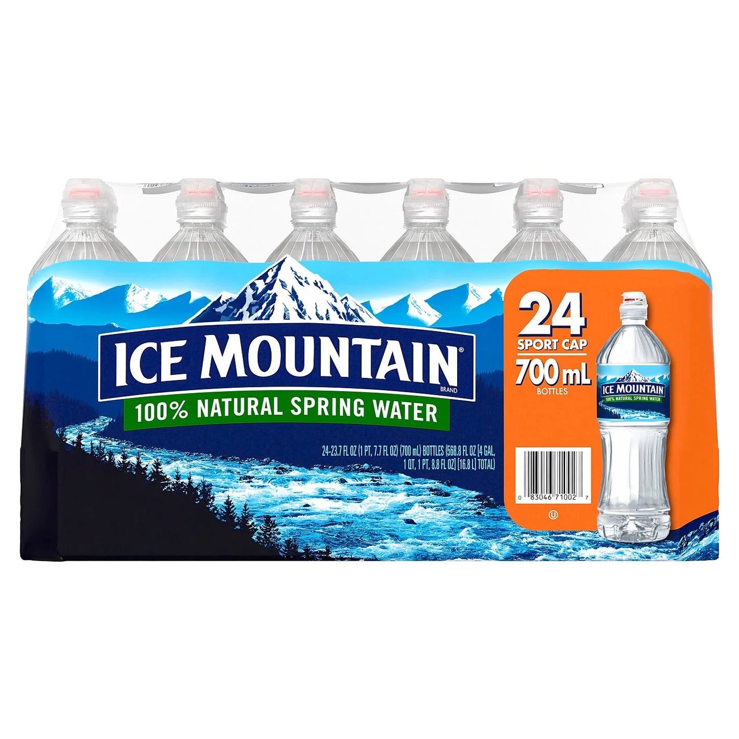 Ice Mountain Spring Water, 23.7-ounce plastic bottles (Pack of 24)